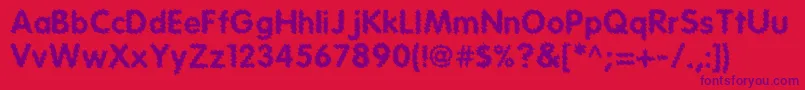 Tear Font – Purple Fonts on Red Background
