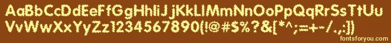 Tear Font – Yellow Fonts on Brown Background