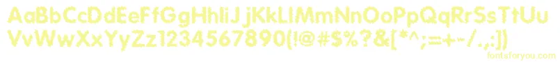 Tear Font – Yellow Fonts on White Background