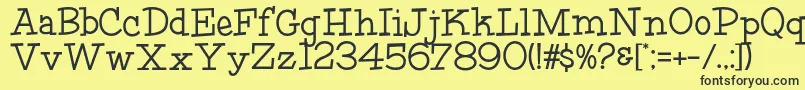 HffFourthRock Font – Black Fonts on Yellow Background