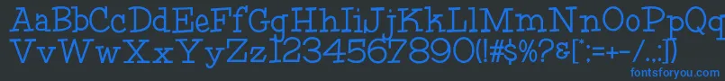 Шрифт HffFourthRock – синие шрифты на чёрном фоне