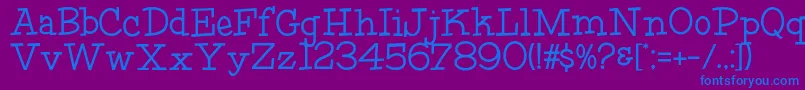 フォントHffFourthRock – 紫色の背景に青い文字