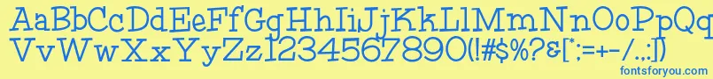 HffFourthRock-fontti – siniset fontit keltaisella taustalla