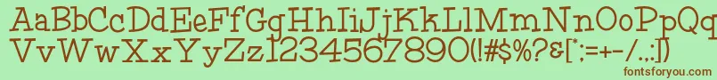 HffFourthRock-fontti – ruskeat fontit vihreällä taustalla