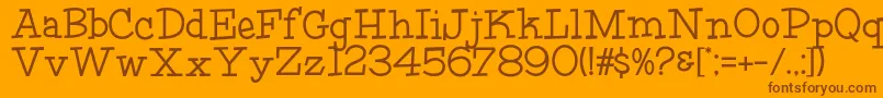 HffFourthRock-fontti – ruskeat fontit oranssilla taustalla