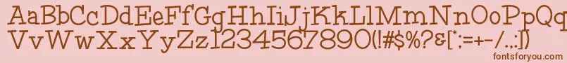 HffFourthRock-fontti – ruskeat fontit vaaleanpunaisella taustalla