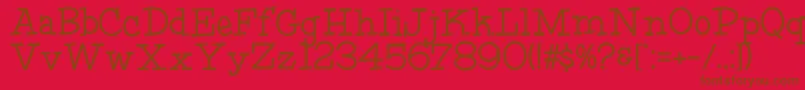 HffFourthRock-Schriftart – Braune Schriften auf rotem Hintergrund