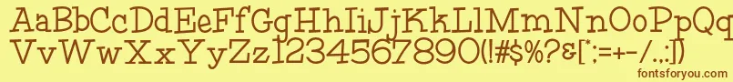 HffFourthRock-fontti – ruskeat fontit keltaisella taustalla