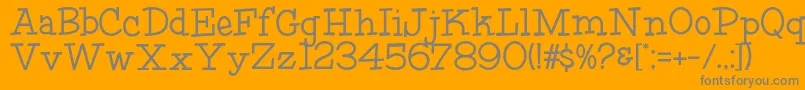 HffFourthRock-fontti – harmaat kirjasimet oranssilla taustalla