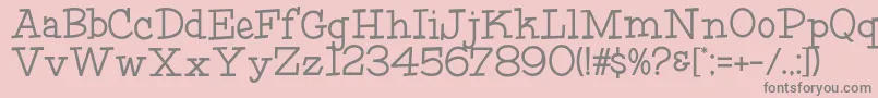 フォントHffFourthRock – ピンクの背景に灰色の文字