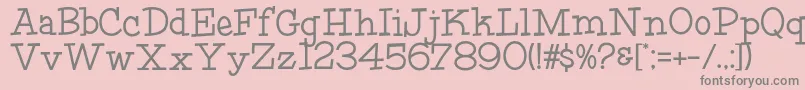 HffFourthRock Font – Gray Fonts on Pink Background