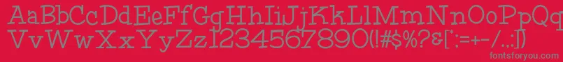 HffFourthRock-Schriftart – Graue Schriften auf rotem Hintergrund