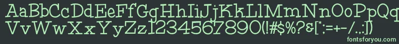 フォントHffFourthRock – 黒い背景に緑の文字