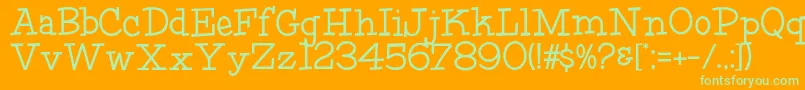 HffFourthRock Font – Green Fonts on Orange Background