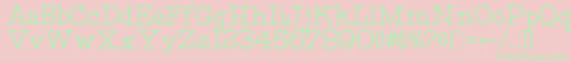 HffFourthRock-fontti – vihreät fontit vaaleanpunaisella taustalla