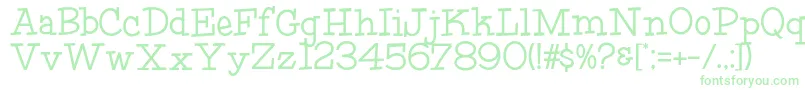 HffFourthRock-fontti – vihreät fontit valkoisella taustalla