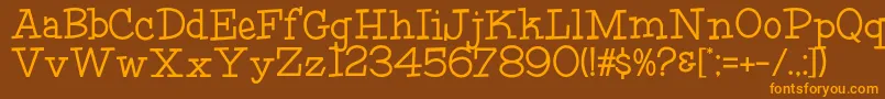 HffFourthRock-fontti – oranssit fontit ruskealla taustalla