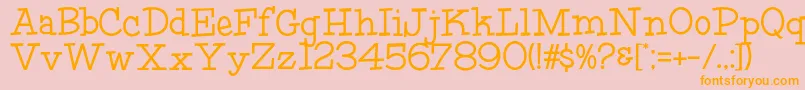 HffFourthRock-fontti – oranssit fontit vaaleanpunaisella taustalla