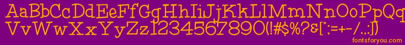 HffFourthRock-fontti – oranssit fontit violetilla taustalla