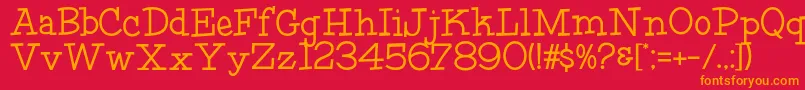HffFourthRock-Schriftart – Orangefarbene Schriften auf rotem Hintergrund