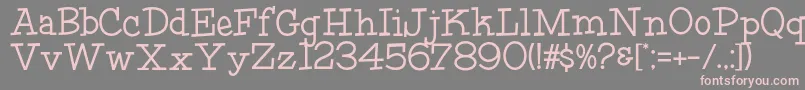 HffFourthRock-fontti – vaaleanpunaiset fontit harmaalla taustalla