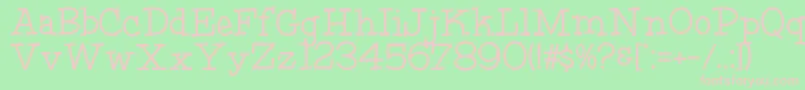 HffFourthRock-fontti – vaaleanpunaiset fontit vihreällä taustalla