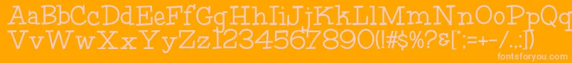 HffFourthRock-fontti – vaaleanpunaiset fontit oranssilla taustalla