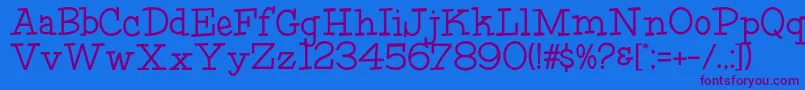 HffFourthRock Font – Purple Fonts on Blue Background