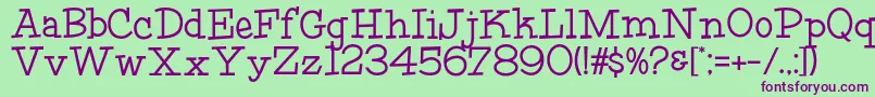 HffFourthRock Font – Purple Fonts on Green Background