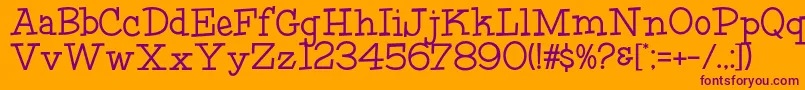HffFourthRock Font – Purple Fonts on Orange Background