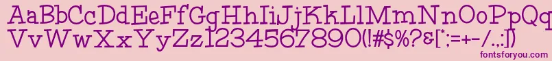 HffFourthRock-fontti – violetit fontit vaaleanpunaisella taustalla