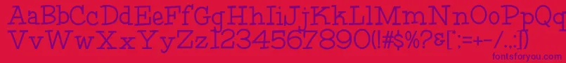HffFourthRock Font – Purple Fonts on Red Background