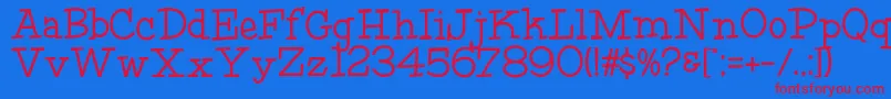 HffFourthRock-fontti – punaiset fontit sinisellä taustalla