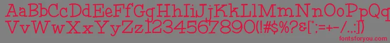 HffFourthRock Font – Red Fonts on Gray Background