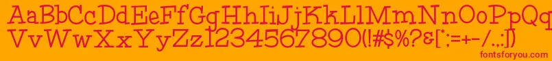 フォントHffFourthRock – オレンジの背景に赤い文字