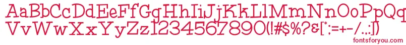 フォントHffFourthRock – 白い背景に赤い文字
