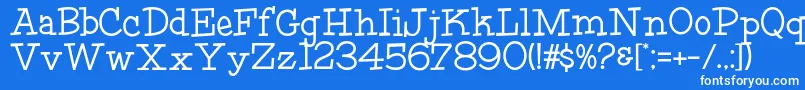 HffFourthRock-Schriftart – Weiße Schriften auf blauem Hintergrund