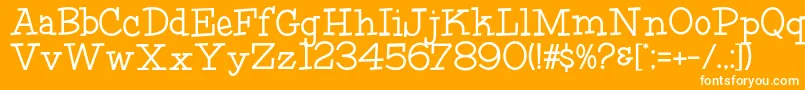 HffFourthRock-fontti – valkoiset fontit oranssilla taustalla