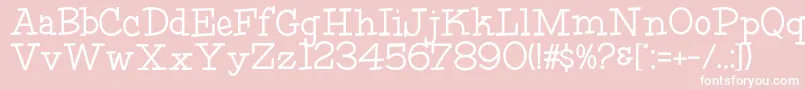 HffFourthRock-fontti – valkoiset fontit vaaleanpunaisella taustalla