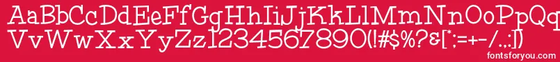 HffFourthRock-Schriftart – Weiße Schriften auf rotem Hintergrund