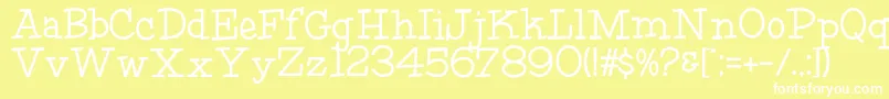 HffFourthRock-fontti – valkoiset fontit keltaisella taustalla