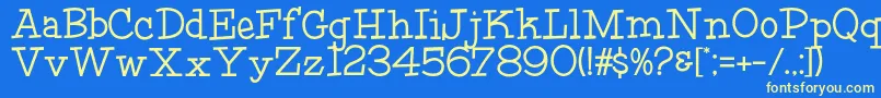 HffFourthRock-fontti – keltaiset fontit sinisellä taustalla