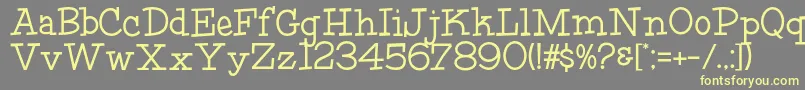 HffFourthRock-fontti – keltaiset fontit harmaalla taustalla