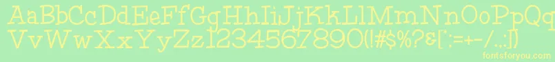 HffFourthRock Font – Yellow Fonts on Green Background