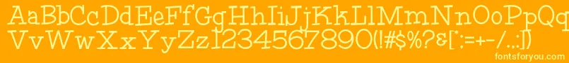 HffFourthRock-fontti – keltaiset fontit oranssilla taustalla