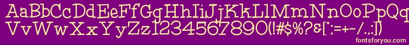 HffFourthRock-fontti – keltaiset fontit violetilla taustalla