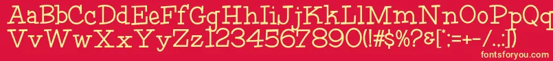 HffFourthRock Font – Yellow Fonts on Red Background