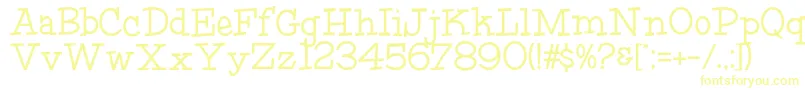 HffFourthRock-Schriftart – Gelbe Schriften auf weißem Hintergrund