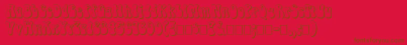 フォントFzJazzy143D – 赤い背景に茶色の文字
