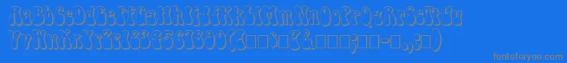 FzJazzy143D-Schriftart – Graue Schriften auf blauem Hintergrund